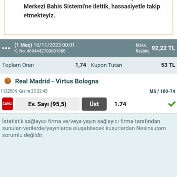 Spor Toto Teşkilatı Nesine Hesabımda Tutan Kuponlarım Hala Hesaba Yatırılmadı.