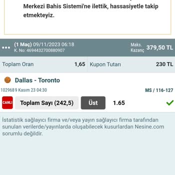 Spor Toto Teşkilatı Nesine Hesabımda Tutan Kuponlarım Hala Hesaba Yatırılmadı.