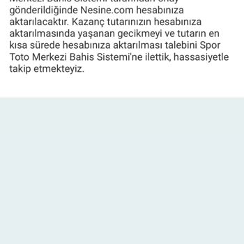 Nesine.com Merkezi Bahis Sisteminden Onay Beklemesi