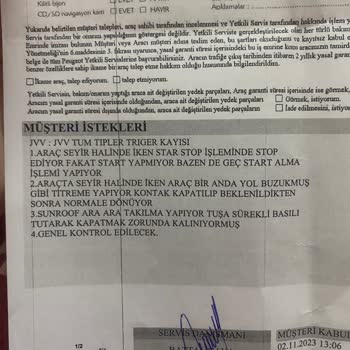 Peugeot Araç Ve Servis Sorunu