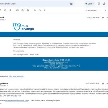 Milli Piyango Kazandığım Büyük İkramiyemi Ödemedi Ve Hesabımı Kapattı