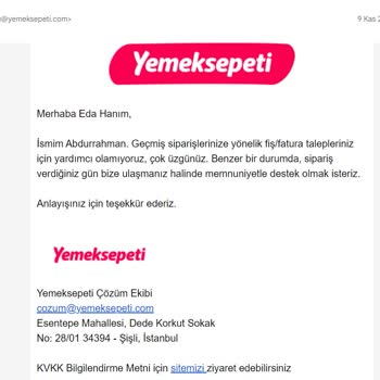 Yemek Sepeti Faturasız İşlem Yapıyor.