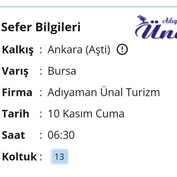 Adıyaman Ünal Kalkış Saatinden 45 Dakika Önce Gitmesi