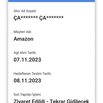 AGT Kurye (aynigunteslim.com) AGT Kargom Teslim Edilmedi