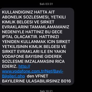 Vodafone Net Haksız Yere İnterneti Kapatma