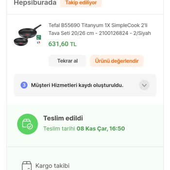 hepsiJET Hepsiburada Sipariş Teslimatı Gelmediği Halde Geldi Göstermesi.