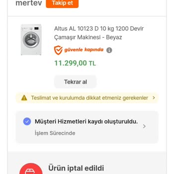 Mertev Hepsiburada. Hala Satışta Görünen Ürün Siparişimi İptal Etti