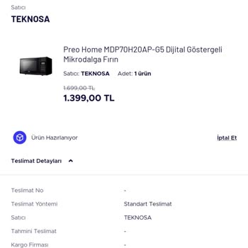 Teknosa Siparişimi 7 Gündür Göndermiyor