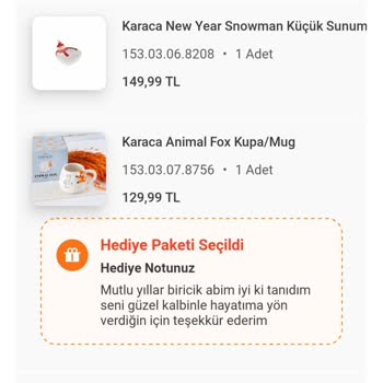 Karaca Home Siparişin Kargolanmaması Hakkında