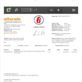 PHILIPS Ev Aletleri Hepsiburada Ve Philips Turkiye Üretim Kaynaklı Hatalı Ürün