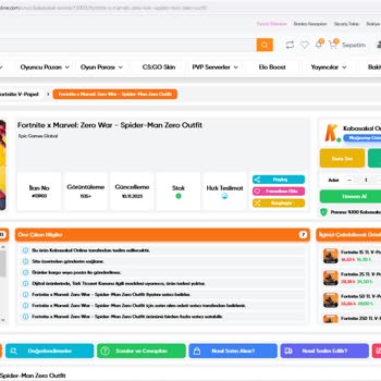 Kabasakalonline.com Fortnite Spiderman Paketinin Fiyatının Arttırılması