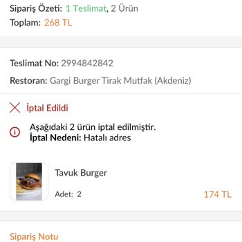 Trendyol Yemekten Alınan Ücreti Alınarak Teslim Edilmeyen Sipariş