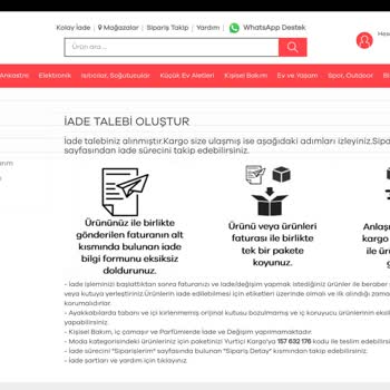 Gizerler (gizerler.com) Gizerler.com Dan Aldığım Arçelik Marka Ürünü İadesi