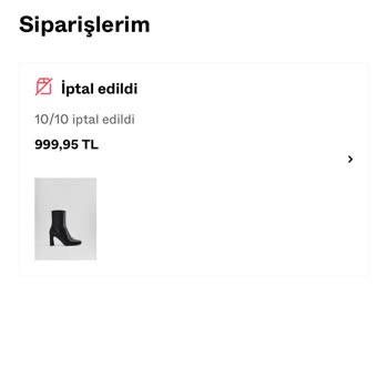 Bershka İptal Edilen Sipariş