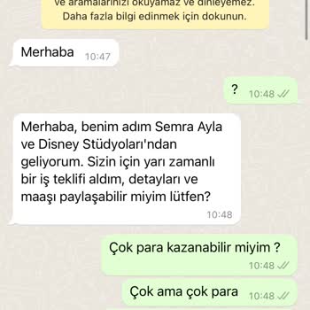 WhatsApp Sürekli Para Kazanma Vaadiyle Gelen Mesajlar
