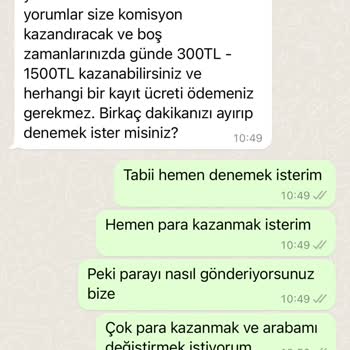 WhatsApp Sürekli Para Kazanma Vaadiyle Gelen Mesajlar