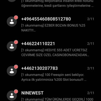 Vodafone'den +44+49 Numaralardan Bahis Mesajları