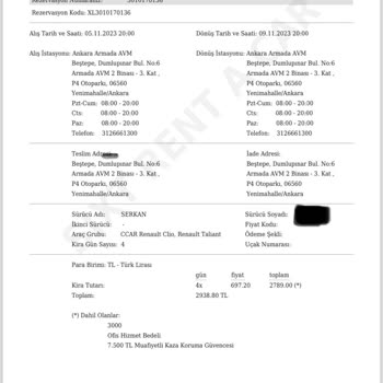 Sixt Araç Kiralama İptal