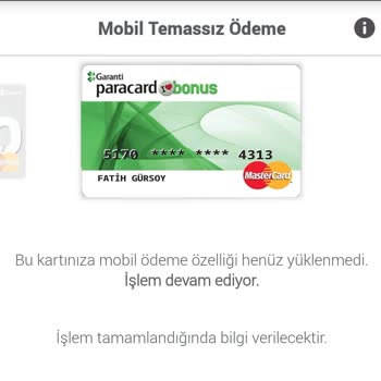 Garanti BBVA Garanti BonusFlaş Uygulaması Mobil Temassız Özelliği Çalışmıyor