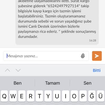 Sürat Kargo Satışını Yaptığım İki Adet Kargomu Kaybetti 2000 TL Değeri