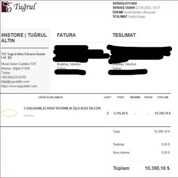 Tuğrul KUYUMCULUK_22 Ayar İşçiliksiz Bilezik