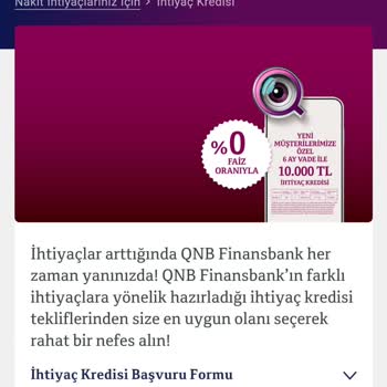 QNB Finansbank Yeni Müşterilere 0 Faizli Kredi Yalanı