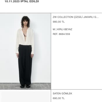 Zara Sebepsiz Online Alışverişimin İptali