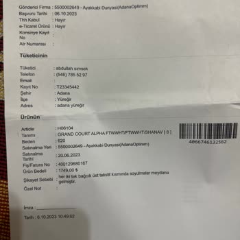 Adidas Ayakkabı Şikayeti Kendi