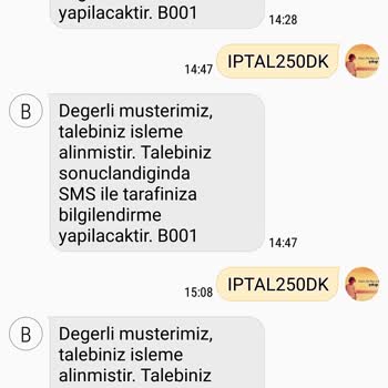 Bimcell 250 Dakika Paketin İptal Edilmemesi Hakkında