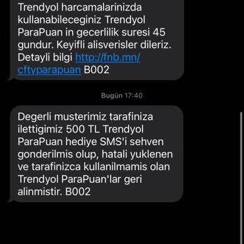 QNB Finansbank Trendyol ParaPuan SMS Aldatmacası