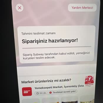 Yemeksepeti Siparişi Kuryenin Teslim Almaması