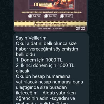 Milli Eğitim Bakanlığı (MEB) Anasınıfı Aidat İsteniyor