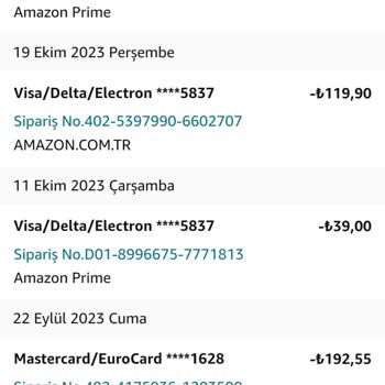 Kartımdan 2 Defa Amazon Prime Ücreti Çekildi