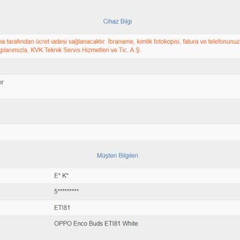 Oppo Earbuds Servis Mağduriyeti