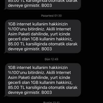 Vodafone Ek Paketten Değil İnternet Aşımdan Harcama