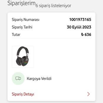 Vodafone Gelmeyen Sipariş Ödeme Alındı