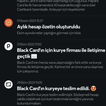 Bir Türlü Gelmeyen Papara Kart (lar)