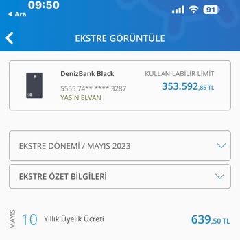 Kredi Kartı Kart Aidat Ücreti Denizbank