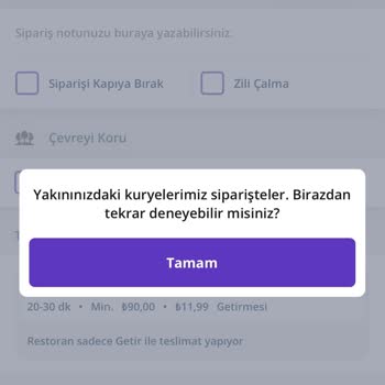Getir Uygulaması Siparişi Sıraya Almıyor