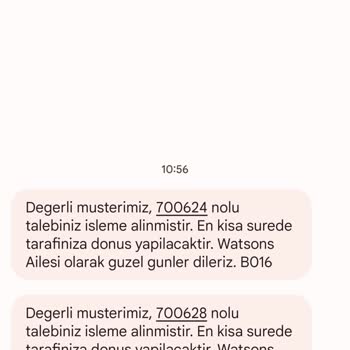 Watsons Numara Üzerinden Alışveriş Şikayeti