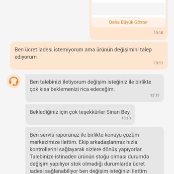 Trendyol Aldığım Ürünün Değişimi Yapmak İstedim Ama Ücret İadesi Yaptı