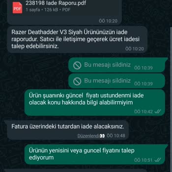 Trendyol Aldığım Ürünün Değişimi Yapmak İstedim Ama Ücret İadesi Yaptı
