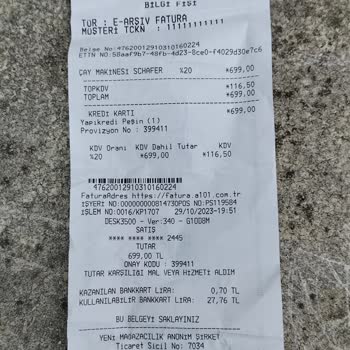 A101 Schafer Çay Keyfi İade Alınmıyor