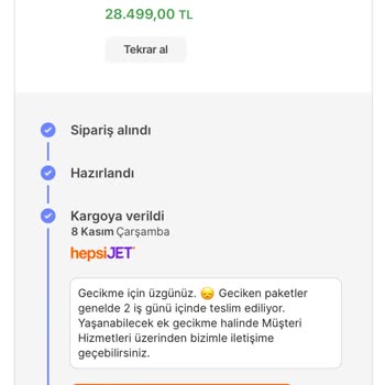 Hepsiburada Bir Türlü Gelmeyen Kargo