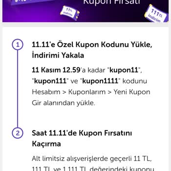N11 Kuponları Belirtilen Saat İçerisinde Kullandırmayıp İptal Etmesi
