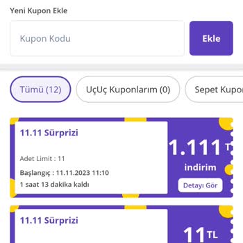 N11 Kazandığım Kuponu Kullandırtmıyor.