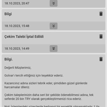 Golvar.com Para Çekme Sorunu