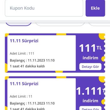N11, 11.11.2023'te Kazandığım 1111 Ve 111 TL'lik Kuponları Vermedi