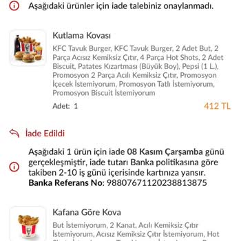 KFC Ve Trendyol Yemek Yere Düşen Ürün Ücret İadesi Tam Yapmıyor!