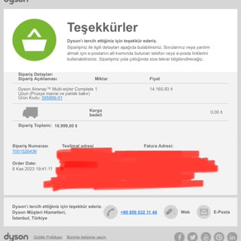 Dyson Güvenlik Açığı, Sipariş İptali Ve 1 Ürüne 3 Ürün Ödemesi Alması